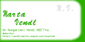 marta vendl business card